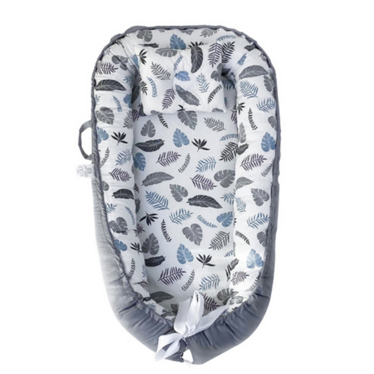 Baby Nest Pod With Pillow - Grey - 90cm x 50 cm